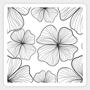 Seamless floral pattern with white hibiscus flowers and green leaves, a beautiful vintage vector illustration for textile design or nature-inspired wallpaper Magnet